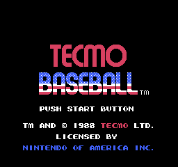 Tecmo Baseball Title Screen